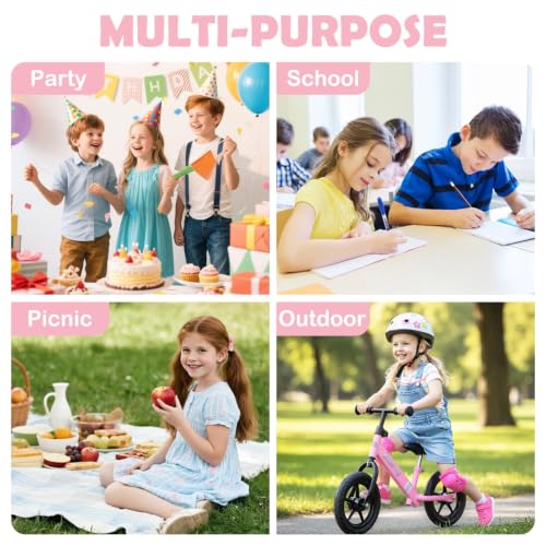 FlowFly Kids Lunch box Insulated Soft Bag Mini Cooler Back to School Thermal Meal Tote Kit for Girls, Boys, Pink - color: Pink