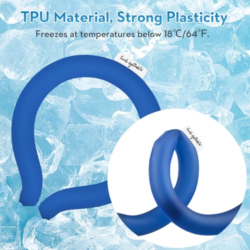 Neck CoolingTube with Insulated Bag, Reusable Ice Coolers Wearable Cooling Products, Neck Ice Coolers for HotWeather (Navy Blue) - color: Navy Blue