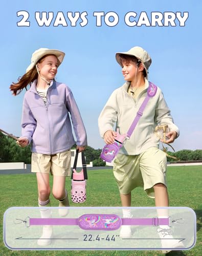 Miss Adola Kids Water Bottle Carrier, 10-18 Oz - color: Purple Unicorn