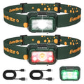 EverBrite Rechargeable Headlamp, 2 Pack Head Lamp for Kids & Adults - color: Forest Green