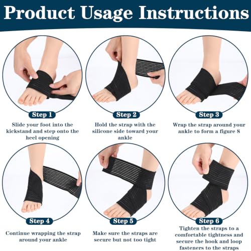 2 Pack Ankle Support Brace Elastic Breathable Wrap Arch Support Bandage