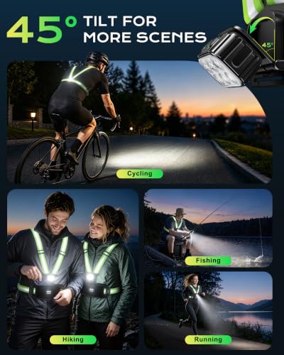 Viccux 500LM & 360° Visibility Running Lights for Runners with Waist Pack