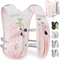 BECOJADDE Running Vest for Women Men, 5L/6L Lightweight Hydration Backpack Running Pack for Marathon, Trail, Cycling, Hiking, Jogging - color: Pink