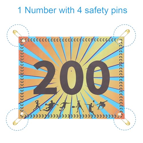 PATIKIL Tearproof Running Bib Numbers, Wheat Ears Waterproof Race Competitor Numbers with Safety Pin for Marathon Sports Game Competition Runner - style: 101-200