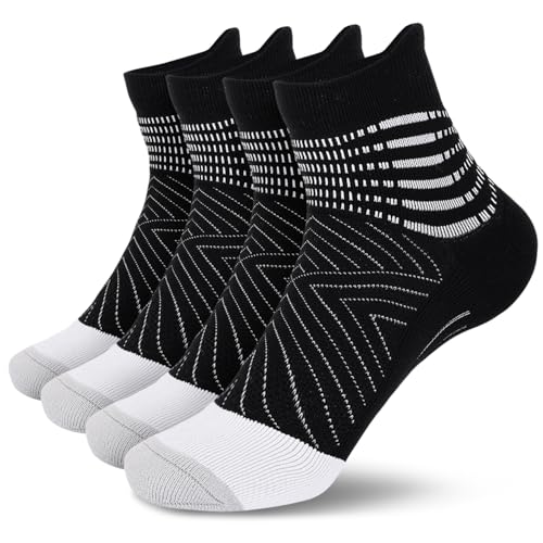 IRAMY Compression Ankle Support Socks Women - Wicking, Cushioned Athletic, Plantar Fasciitis Relief 2/3/6 Pairs - color: Black(2 Packs), size: Large