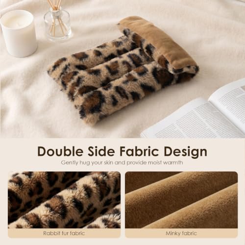 Microwave Heating Pad 6 x 12 Small Heating Pad Microwave, Microwave Bean Bag Heating Pad for Neck and Shoulders, Moist Heat Pack Pillow Warm Compress for Knee, Muscles, Joints, Wrist (Leopard Print) - color: 6 X 12" Leopard Print - 1 Pack