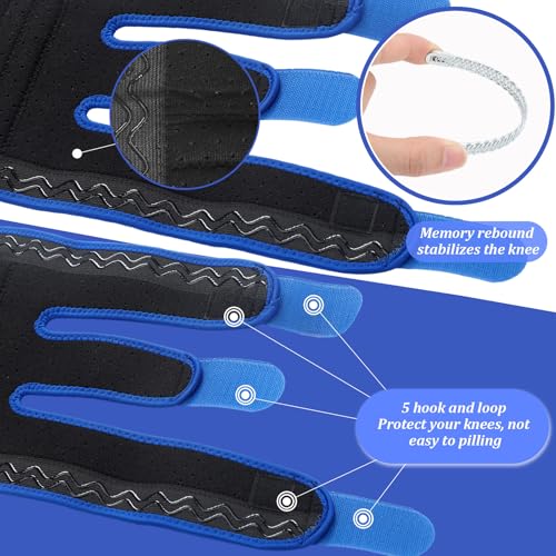 Foilswirl 1 Pcs Kids Knee Brace with Side Stabilizers,Blue - color: Blue