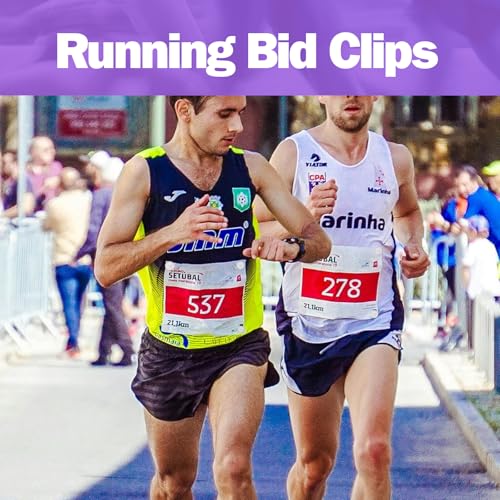 Coolrunner 40P Running Bib Clips, Clear Race Number Buckle, Race bib Clips Fixing System Triathlon Race Bib Holder for Runners Marathon, Skating, Track and Field - color: Black
