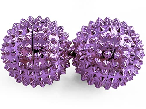 2X Spiky DBT Skill Balls | Magnetic Stress Relief Balls | Spiky Massage Balls for Relaxation, Tension Release, Focus & Mobility (Purple, 1.25 inch) - color: Purple, size: 1.25 Inch