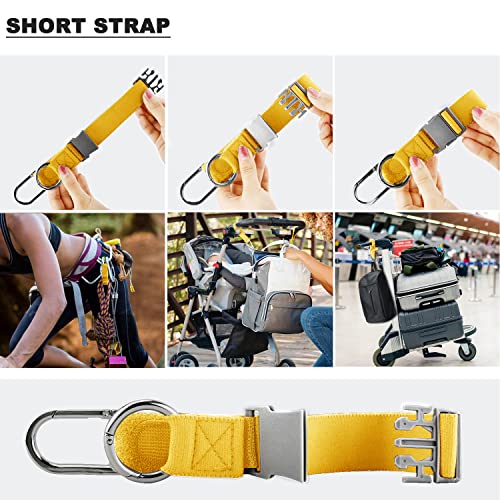 ZINZ Elastic Jacket Gripper Travel Strap with D-Ring Hooks and Buckle - color: Yellow