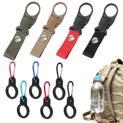 10Pcs Water Bottle Clip for Backpack, Portable Hanging Bottle Buckle Water Bottle Clip for Backpack Lightweight Strap Holder for Outdoor Camping Hiking Traveling