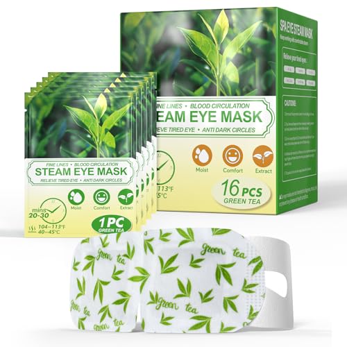 16 Packs Steam Eye Masks for Dry Eyes, Self Heating Warm Compress Green Tea - color: Green Tea
