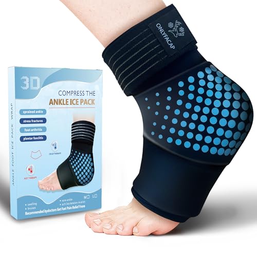 Ankle Ice Pack Wrap,Flexible Cold Therapy for Foot Pain Relief - color: Black, size: Medium