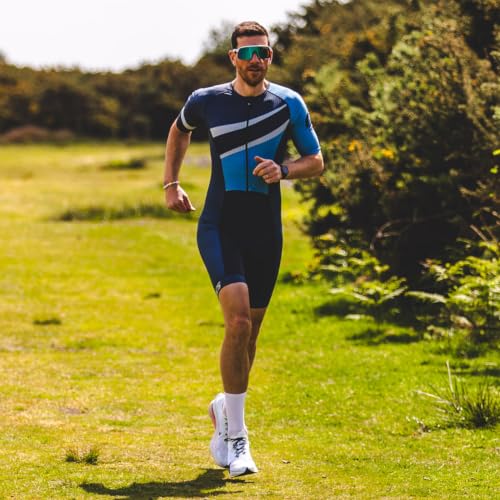 SLS3 Triathlon Suits Mens - Elite Aero Sleeved Trisuit for Swim Bike Run - color: Cobalt, size: Small