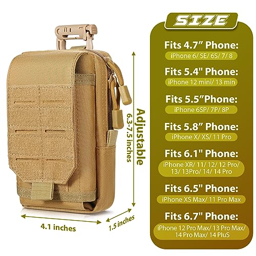 SOWHUP Tactical Molle Pouch Cell Phone Pouch Holster Small Utility EDC Pouch Gadget Organizer Bag - color: ACU1
