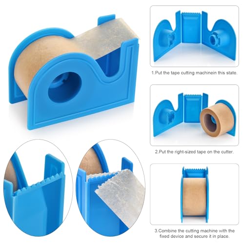 Medical Tape with Dispenser Paper Tape Medical 0.5 inch x 10yd Sensitive Skin Micropore Tape Breathable for Wound Care Nose Tape for Rhinoplasty Shaping(2 Rolls Nose Tape + 2 Dispensers Included) - color: Beige:0.5 Inch X 9.14m