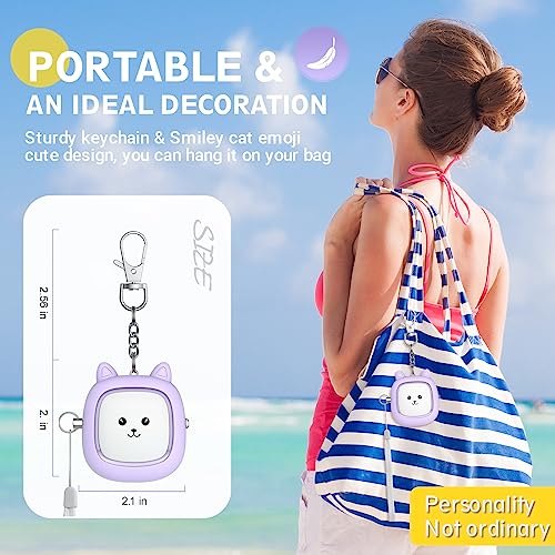 Safe Sound Personal Alarm, 130 dB Loud Siren Song Emergency Security Alarm Keychain with LED Light, Personal Sound Safety Siren for Women, Men, Children, Elderly(Purple) - color: Purple