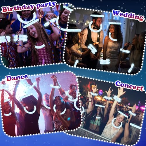12-24 PCS White Glow Sticks Halloween Party Favors Toys for Kids Adults - style: White