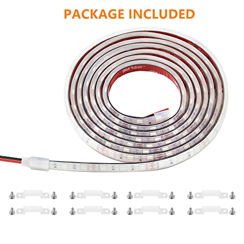 Marine Submersible Boat LED Strip Lights, 12V 6FT IP68 Waterproof - size: 6FT White