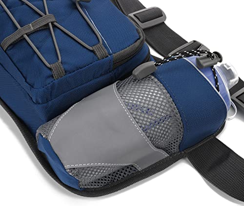 Waist Pack with Water Bottle Holder for Running Walking Hiking Fanny Pack - color: Blue