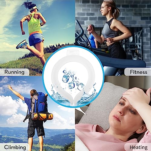 2 Pack Neck Cooling Tube with Insulated Cooling Bag, Reusable PCM Ice Ring - color: White*2