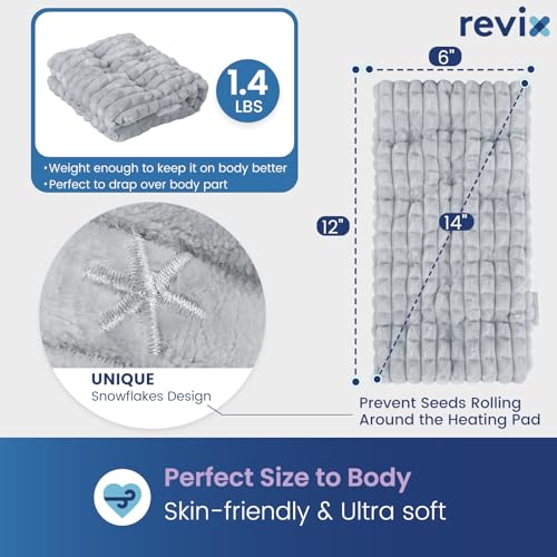 REVIX Microwavable Heating Pad, 6 x 12 Moist Heat Pad, Warm Compress - size: 6 x 12", style: Gray