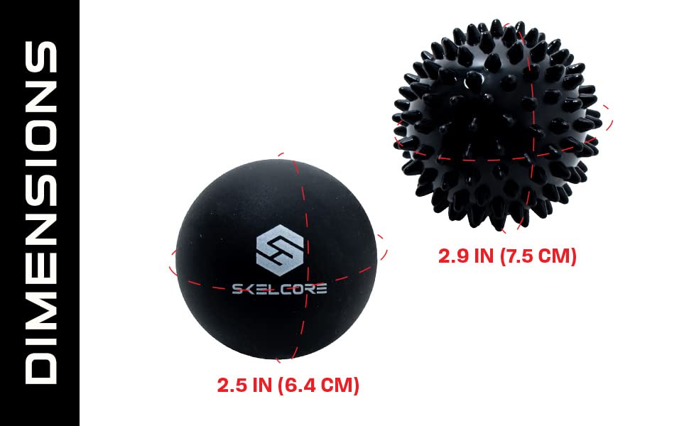 Skelcore 2-Piece Therapy Massage Ball Set - Lacrosse & Trigger Point Balls for Back Pain Relief, Foot Massager, Physical Therapy, Plantar Fasciitis, Deep Tissue Myofascial Release, Exercise & Yoga