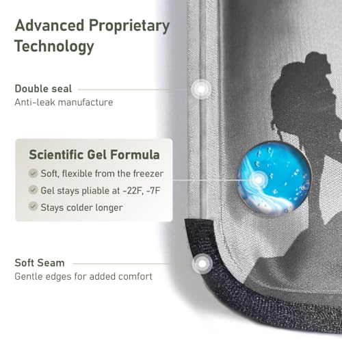 Flexible Neck Ice Pack Wrap 8" x 23", Soft Gel, Hands-Free - color: Grey