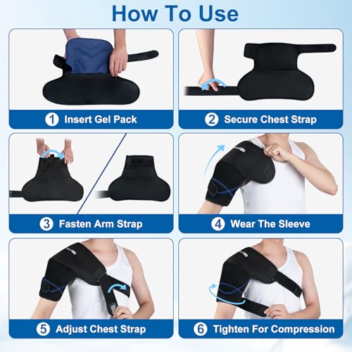 SuzziPad Shoulder Ice Pack Wrap for Pitcher Muscle Discomfort, 2 Packs, L - size: Large