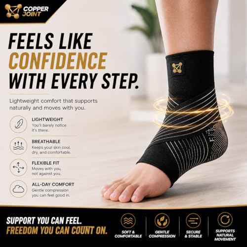 CopperJoint Adjustable Ankle Brace, Strap Support for Running and Sports - size: X-Large