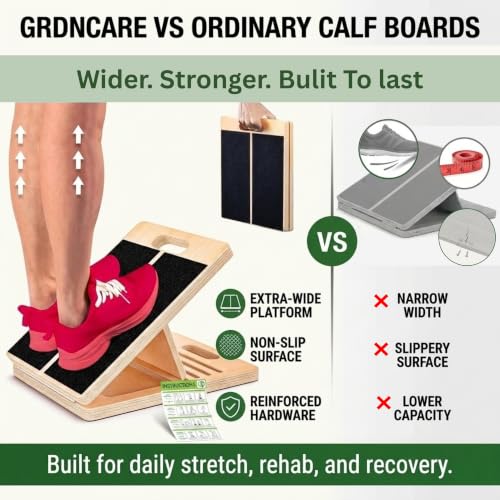 Wooden Slant Board for Calf Stretching - 4 Angle Incline Calf Stretch Board