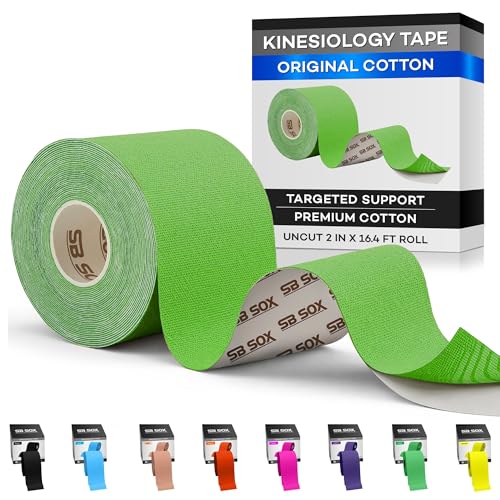 SB SOX Original Cotton Kinesiology Tape Roll (16ft) - color: Green - Uncut