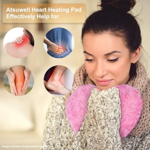Atsuwell Microwave Heating Pad for Cramps & Muscle Relief, Pink - color: Pink