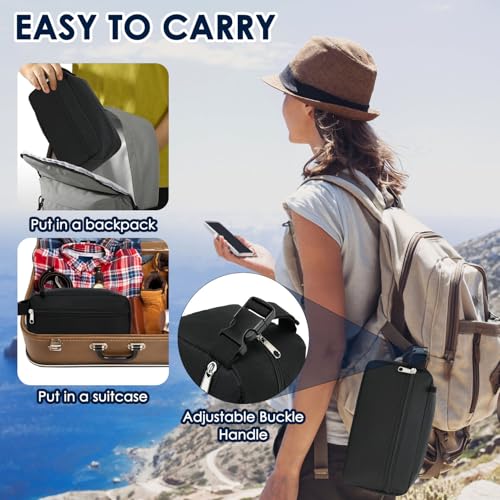 GYEUKHAM Freezable Lunch Bag,Reusable & Collapsible Mini Cooler for Adults,Insulated Lunch Box with Ice Packs,Freezable Snack Bag with Handle Buckle, On-the-Go,Black - color: Black+Ice pack