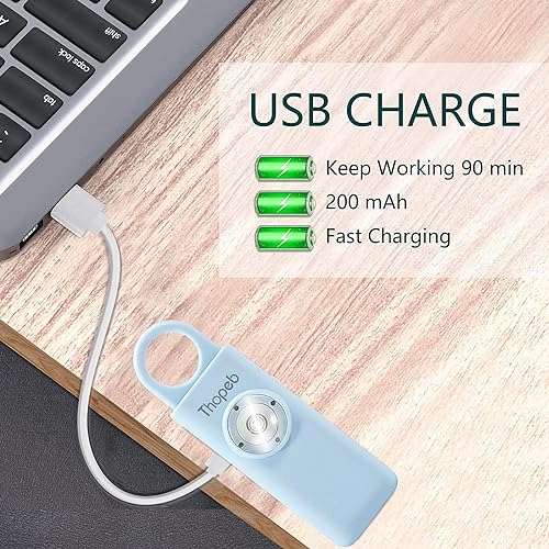 Thopeb Personal Safety Alarm for Women – Upgraded Rechargeable - color: Aqua