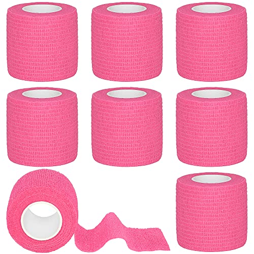 Tindobewan Self Adhesive Bandage Wrap, 2 Inches 8 Rolls Pink - color: Pink, size: 2 Inch