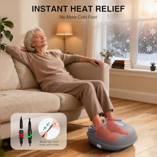 Medcursor Foot Massager with Heat, Shiatsu Deep Kneading [2026 Upgraded] - color: Greige