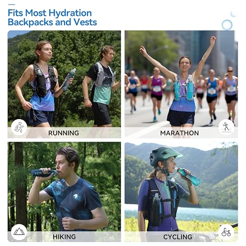 MARCHWAY Soft Flask Collapsible Water Bottle with Wide Mouth, 300ml/500ml - color: Blackish Green, size: 500 ml/17 oz