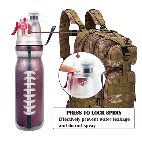 Sports Squeeze Rugby Water Bottles, 2-in-1 Mist And Sip Function BPA-Free - Help You Cool Down Quickly & Quench Thirst, Kids Water Bottle School for Gym Cycling Running Climbing Hiking (Rugby) - color: Rugby