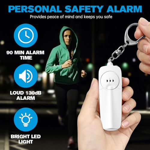 Safesound Personal Alarm - 130dB Self Defense Rechargeable Security Keychain for Women Girls Kids Elderly (White, 1)