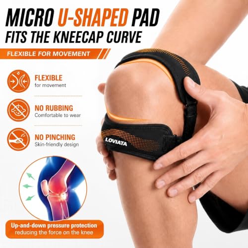 1Pack Orange Dual Patella Knee Strap, Knee Pain Relief Support - color: Orange