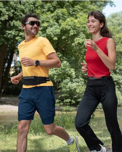 WATERFLY Running Belt Fanny Pack, Runner Race Belt with Bib Clip Black - color: Black