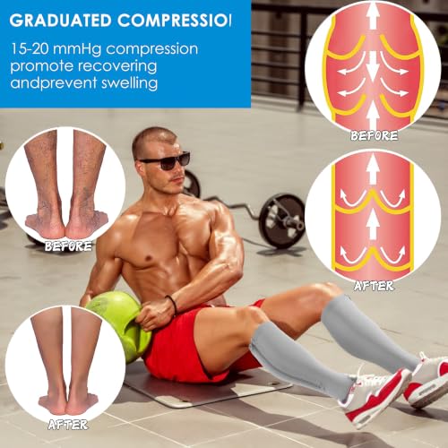 cerpite Zipper Compression Socks, 2 Pairs 15-20 mmHg Closed Toe Compression Stockings for Men Women - color: Grey-closed-toe, size: Small-Medium