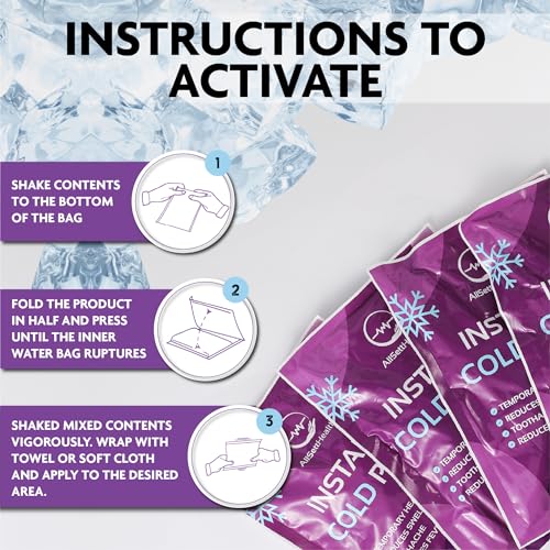 12 Pack Large Instant Ice Packs for Injuries, Disposable Cold Packs - size: 12 Pack (9" x 6")