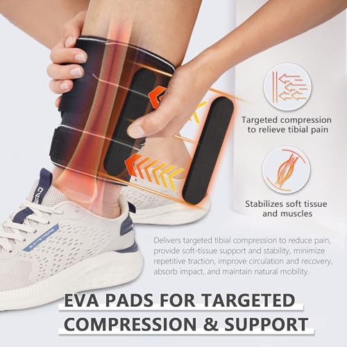 Shin Splints Compression Wrap for Medial Tibial Stress Syndrome (MTSS), Shin Compression Sleeve for Shin Splints Relief, Swelling, Sprains & Tears, Tibial Splint Support for Men & Women (XL, 2 Pcs) - size: XL, style: 2 Pcs