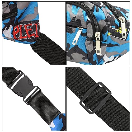 AIBEARTY Fashion Fanny Pack Small Checkered Waist Pack Belt Waist Bag Pack Pouch with Adjustable Strap for Sport Running,Camping,Trip - color: Blue 02