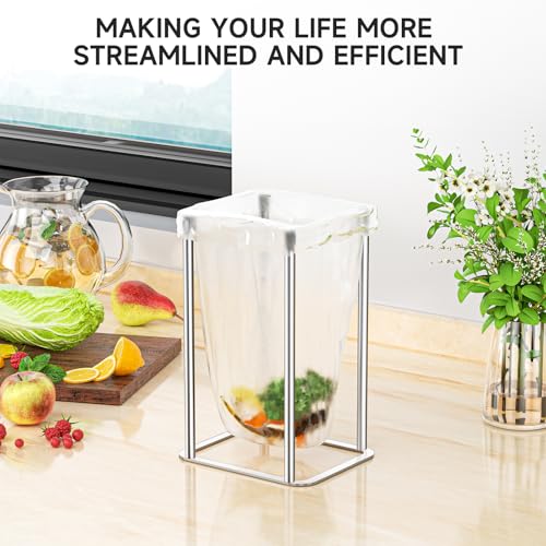 Water Bottle Drying Rack, Stainless Steel Bottle Dryer Rack, Baby Bottles Rack Dryer, Cup Drying Rack, Reusable Bag Drying Stand, Kitchen Stand Holder for Glass Bottles, Plastic Bag (Silver) - color: Silver, size: Small