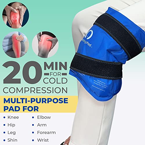 Reusable Knee Gel Pack with Elastic Straps - Gel Ice Pack for Knee, Joint, Elbow and Arm - Flexible Cold Packs for The Whole Family - Soft Ice Pack for Versatile Wrap and Convenient Use - 1 Pack Blue - style: Knee Gel Ice Pack