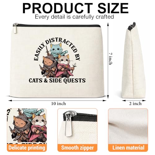 Funny Dnd Gifts Makeup Bag for Women, Dungeons and Dragons Cat Gifts - color: Dnd