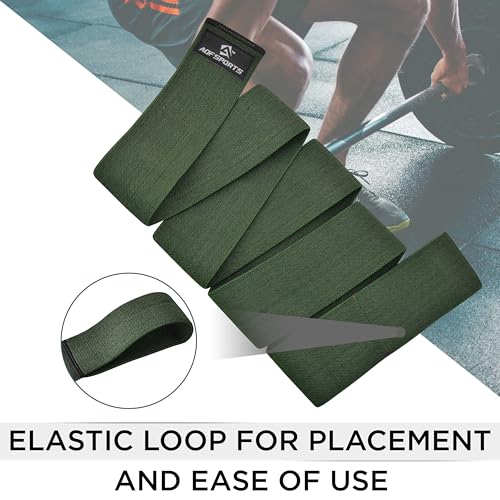 AQF Knee Wraps for Weightlifting Bandage - 78" IPL & USPA Approved (Pair) - color: Military Green